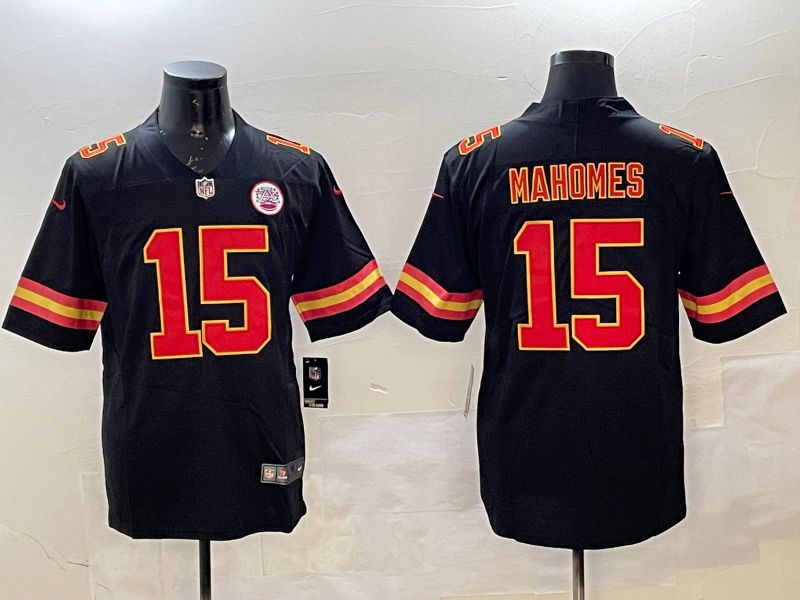 Men Kansas City Chiefs #15 Mahomes Black Second generations 2025 Nike Limited NFL Jersey style 209
